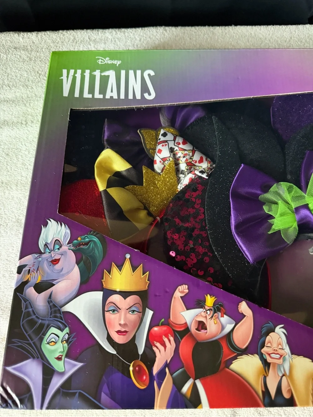 Exclusive Disney 100 Villains 5-Piece Mickey Ear Set – New in Box